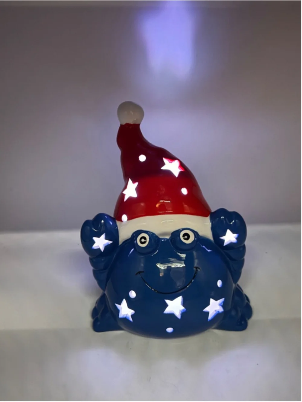 Loblolly Pines Louisiana Crab LED Holiday Luminary Ceramic Christmas Decor 8.25